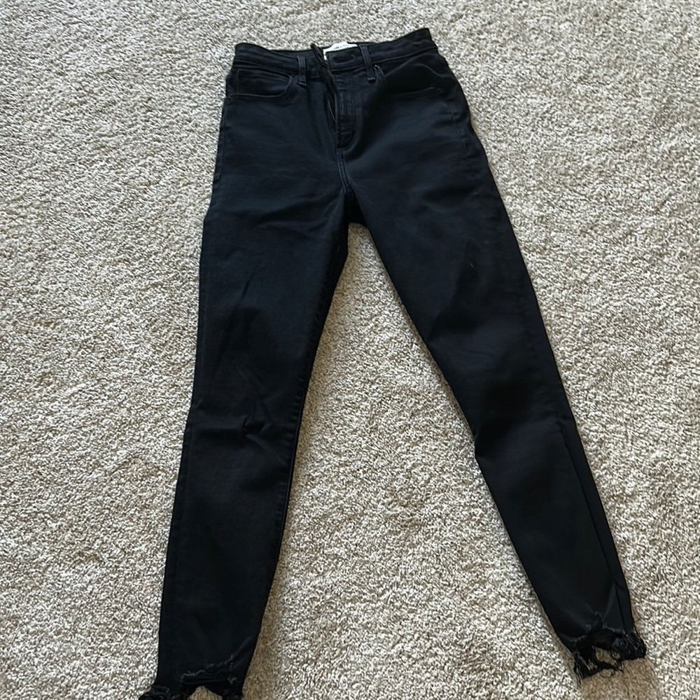 High rise black skinny jeans